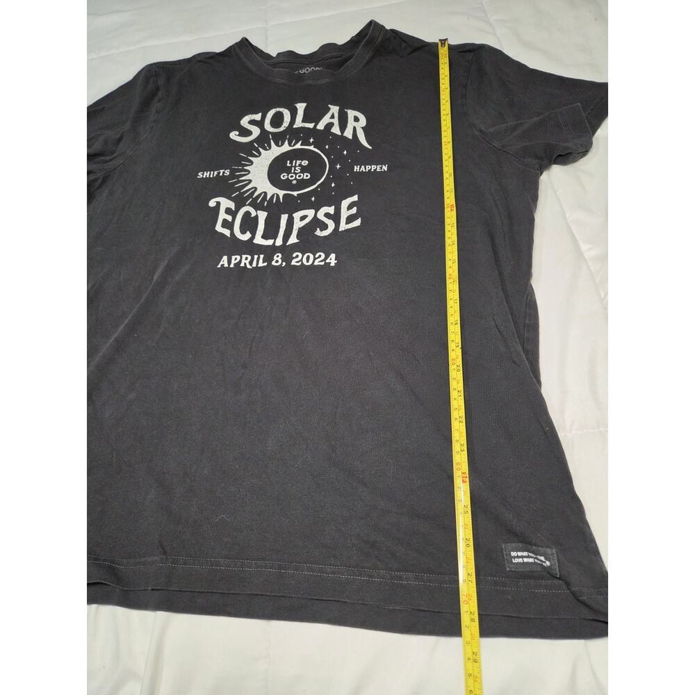 Life is Good Total Solar Eclipse Long Sleeve Crusher Tee Sz XL Black Women Hikin - Picture 4 of 9